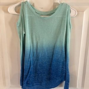 Justice cold shoulder knit top